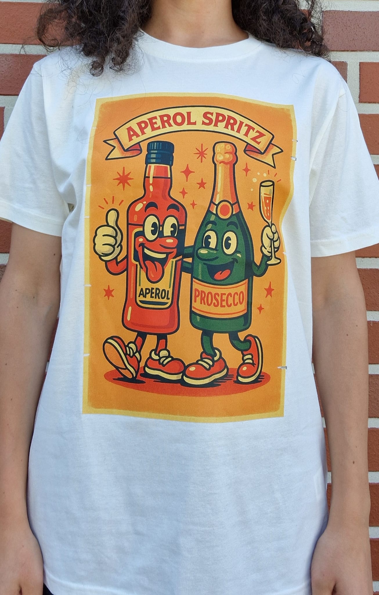 Unisex T-Shirt – Aperol Spritz Cartoon – 100% Baumwolle