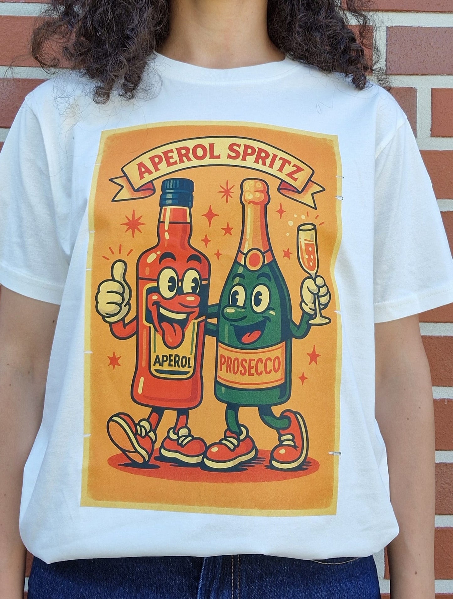 Unisex T-Shirt – Aperol Spritz Cartoon – 100% Baumwolle