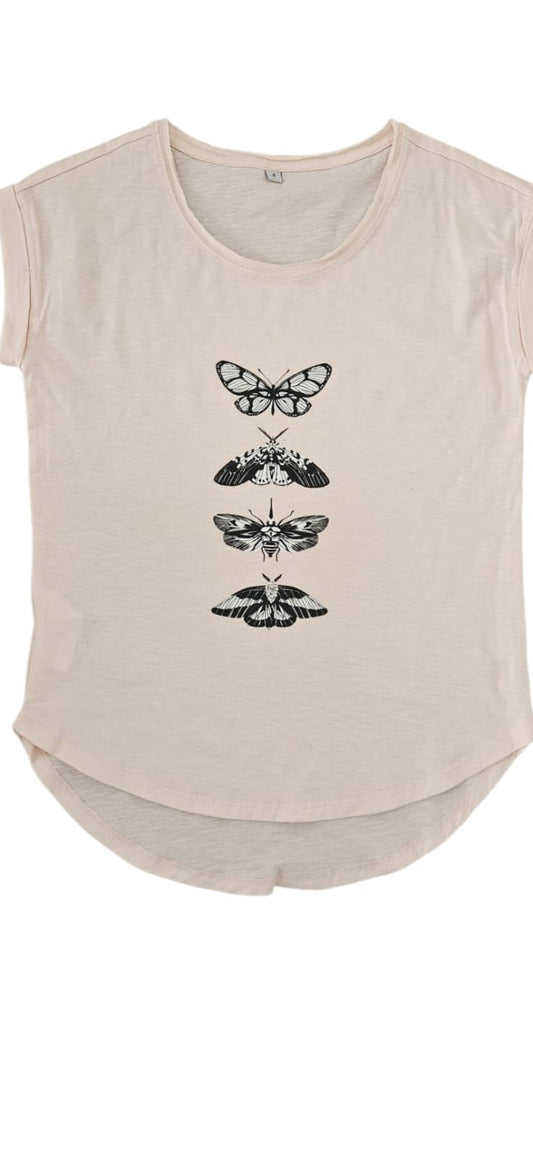 T-Shirt mit Schmetterlingsmotiv – Damen Shirt aus Baumwolle | Printvibeol